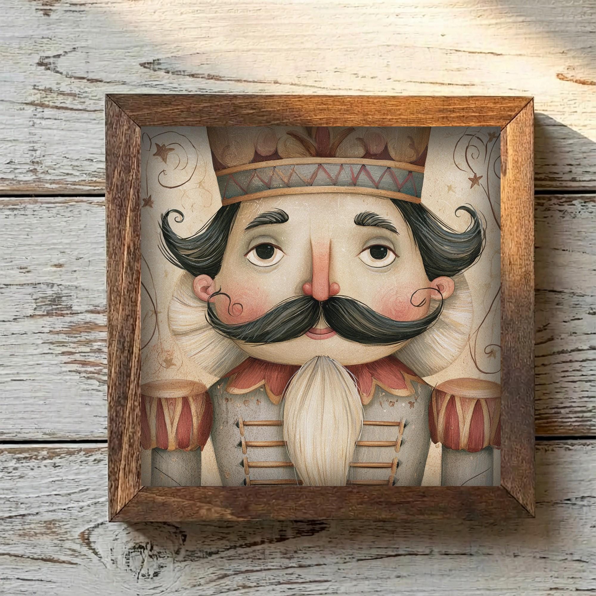 Framed Nutcracker Art Print | Vintage Christmas Shelf Decor