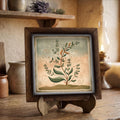 Framed Herbal Botanical Art Print | Rustic Farmhouse Shelf Decor