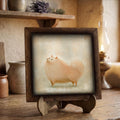 Framed Pomeranian Art Print | Rustic Farmhouse Dog Decor (Easel Included)