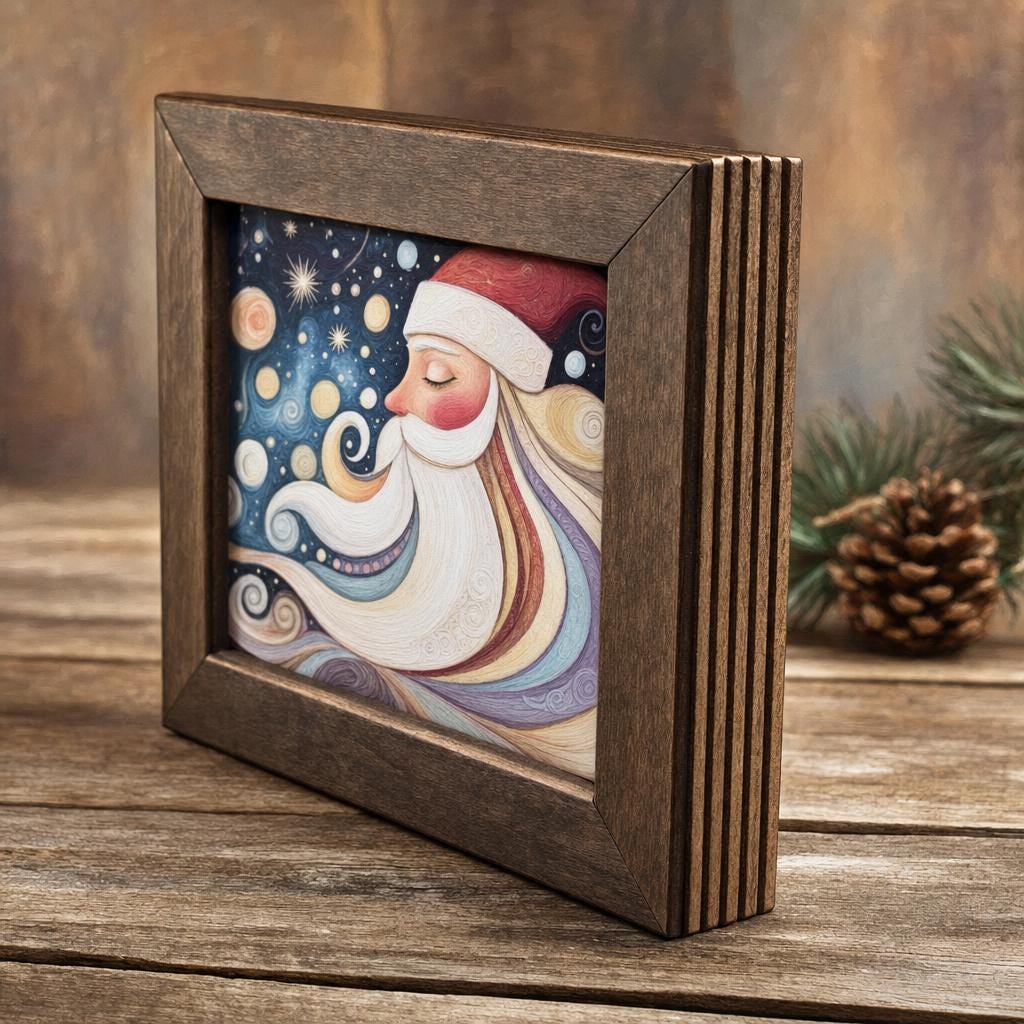 Santa Shelf Sitter Sign | Wood Block Christmas Decor | Set of 5 Styles | Standalone or Fridge Magnet | Farmhouse Santa - TheGrumpyRooster