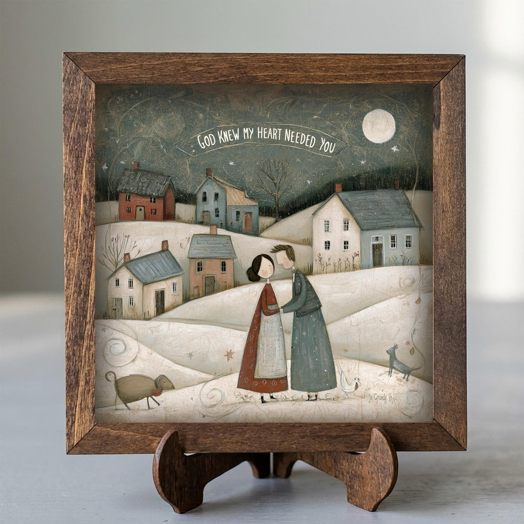 Framed Faith Art Print | God Knew My Heart Needed You Tiered Tray Decor