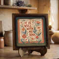 Framed It Is Well With My Soul Art | Faith Tiered Tray Decor