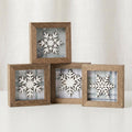 Snowflake Shelf Sitter, Farmhouse Winter Decor, Framed Snowflake Sign, Christmas Tiered Tray Decor, Rustic Holiday Home Decor Gift - TheGrumpyRooster