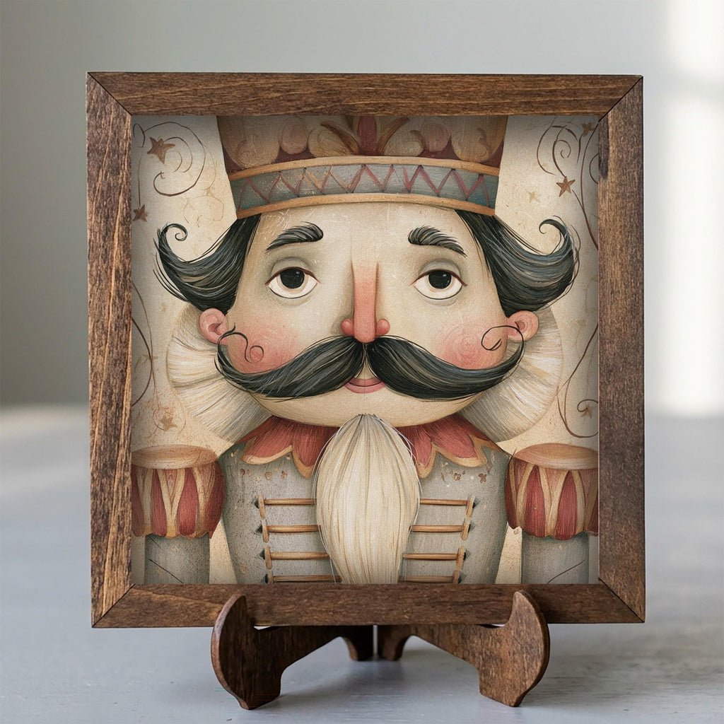 Framed Nutcracker Art Print | Vintage Christmas Shelf Decor
