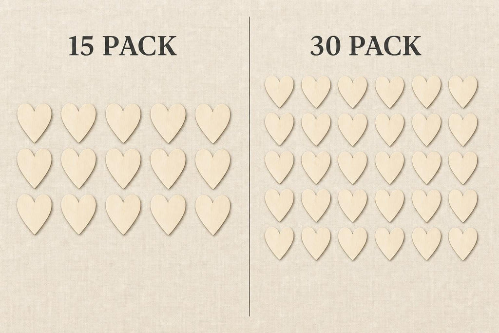 Wooden Heart Blanks Adhesive Backed | 1-3/4" Basswood Hearts | Craft Supplies | Unfinished Wood Hearts | DIY | Pack of 15 or 30 - TheGrumpyRooster