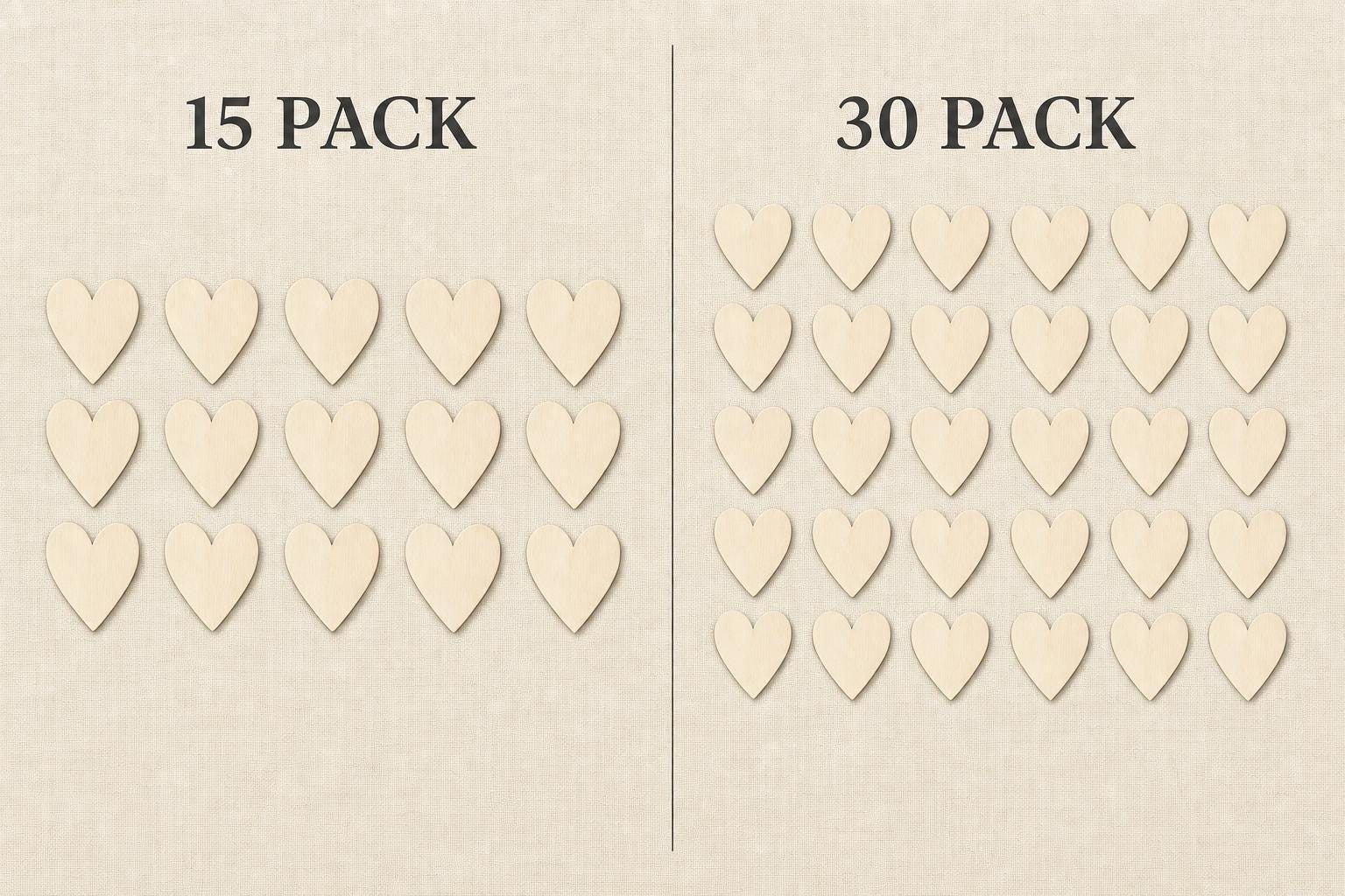 Wooden Heart Blanks Adhesive Backed | 1-3/4" Basswood Hearts | Craft Supplies | Unfinished Wood Hearts | DIY | Pack of 15 or 30 - TheGrumpyRooster