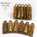 Mini Wooden Tree Tags Set of 6 | Rustic Christmas Gift Tags | Farmhouse Wooden Tree Ornaments | Laser Cut Wood Holiday Decor - TheGrumpyRooster