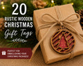 Rustic Wooden Christmas Gift Tags Set of 20 | Wooden Tree Gift Tags | Farmhouse Christmas Decor | Holiday Gift Wrapping Tag | Twine Included - TheGrumpyRooster