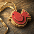Wooden Cardinal Christmas Ornament | Laser Cut Double Sided Bird Ornament | Handmade | Single Set of 3 10 25 | Bulk - TheGrumpyRooster