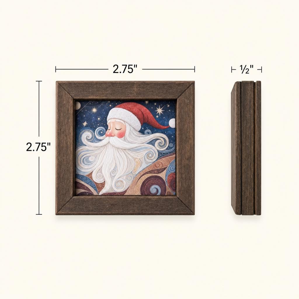 Santa Shelf Sitter Sign | Wood Block Christmas Decor | Set of 5 Styles | Standalone or Fridge Magnet | Farmhouse Santa - TheGrumpyRooster