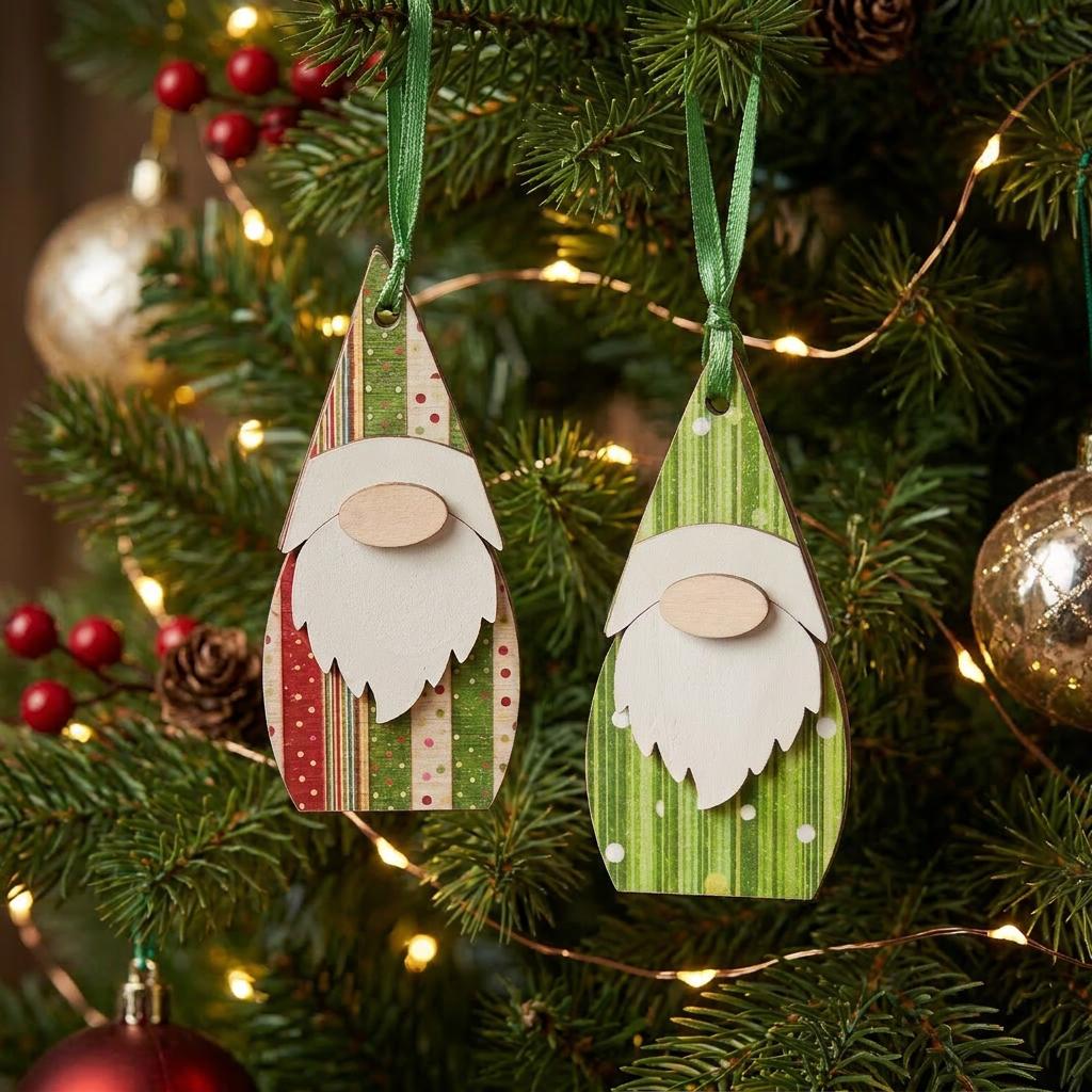 Double-Sided Gnome Ornaments| Choose from 4 Styles | Rustic Farmhouse Christmas Decor | Christmas Tree Ornaments - TheGrumpyRooster