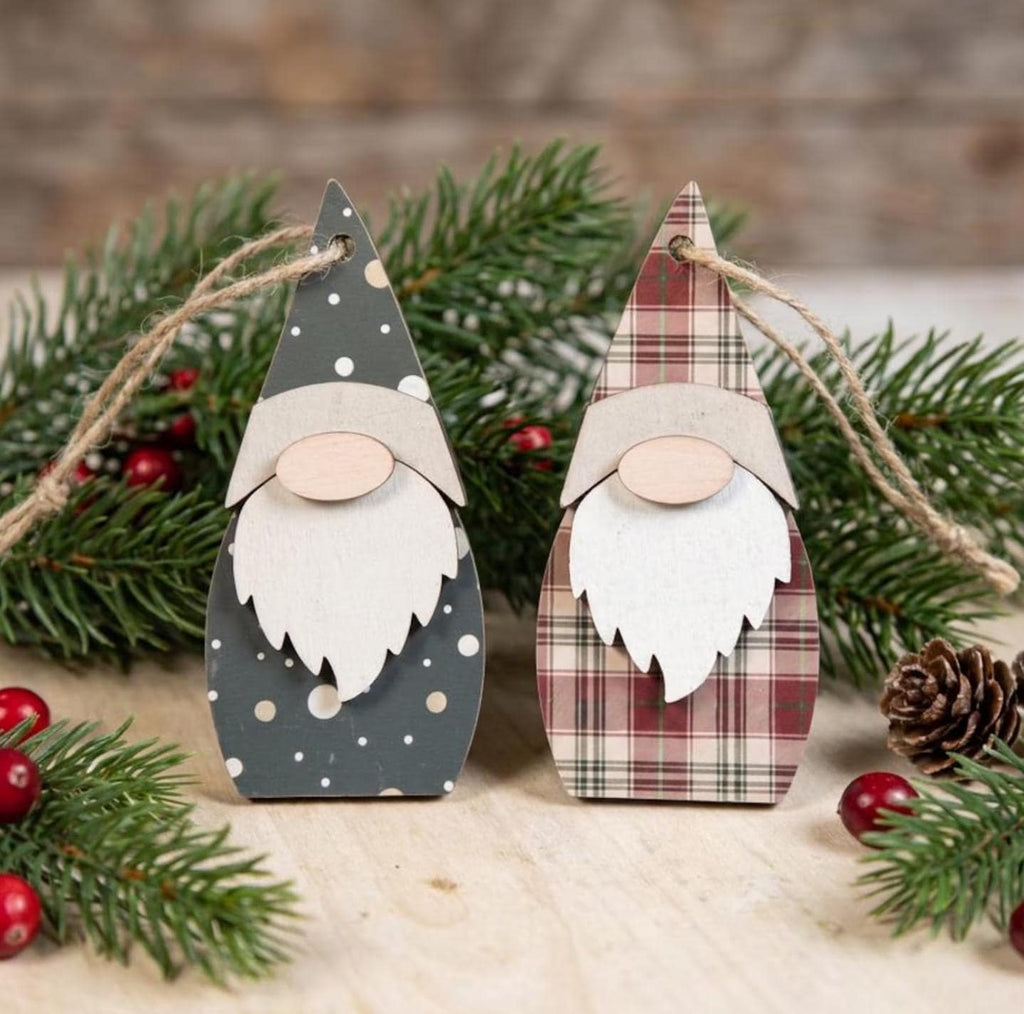 Double-Sided Gnome Ornaments| Choose from 4 Styles | Rustic Farmhouse Christmas Decor | Christmas Tree Ornaments - TheGrumpyRooster