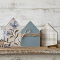 Set of 3 Wooden House Shelf Sitters | Farmhouse Shelf Decor | Rustic Cottage Home Decor | Housewarming Gift - TheGrumpyRooster