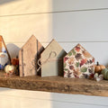 Fall Wooden House Shelf Sitters Set of 3 | Rustic Farmhouse Fall Decor | Autumn Shelf Decor | Thanksgiving Housewarming Gift - TheGrumpyRooster