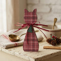 Christmas Plaid Cat Shelf Sitter | Rustic Farmhouse Christmas Decor | Wooden Holiday Shelf Decor | Cat Lover Gift - TheGrumpyRooster