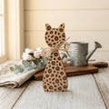 Leopard Print Cat Shelf Sitter | Farmhouse Cat Decor | Rustic Wooden Cat | Tiered Tray Decor | Cat Lover Gift - TheGrumpyRooster