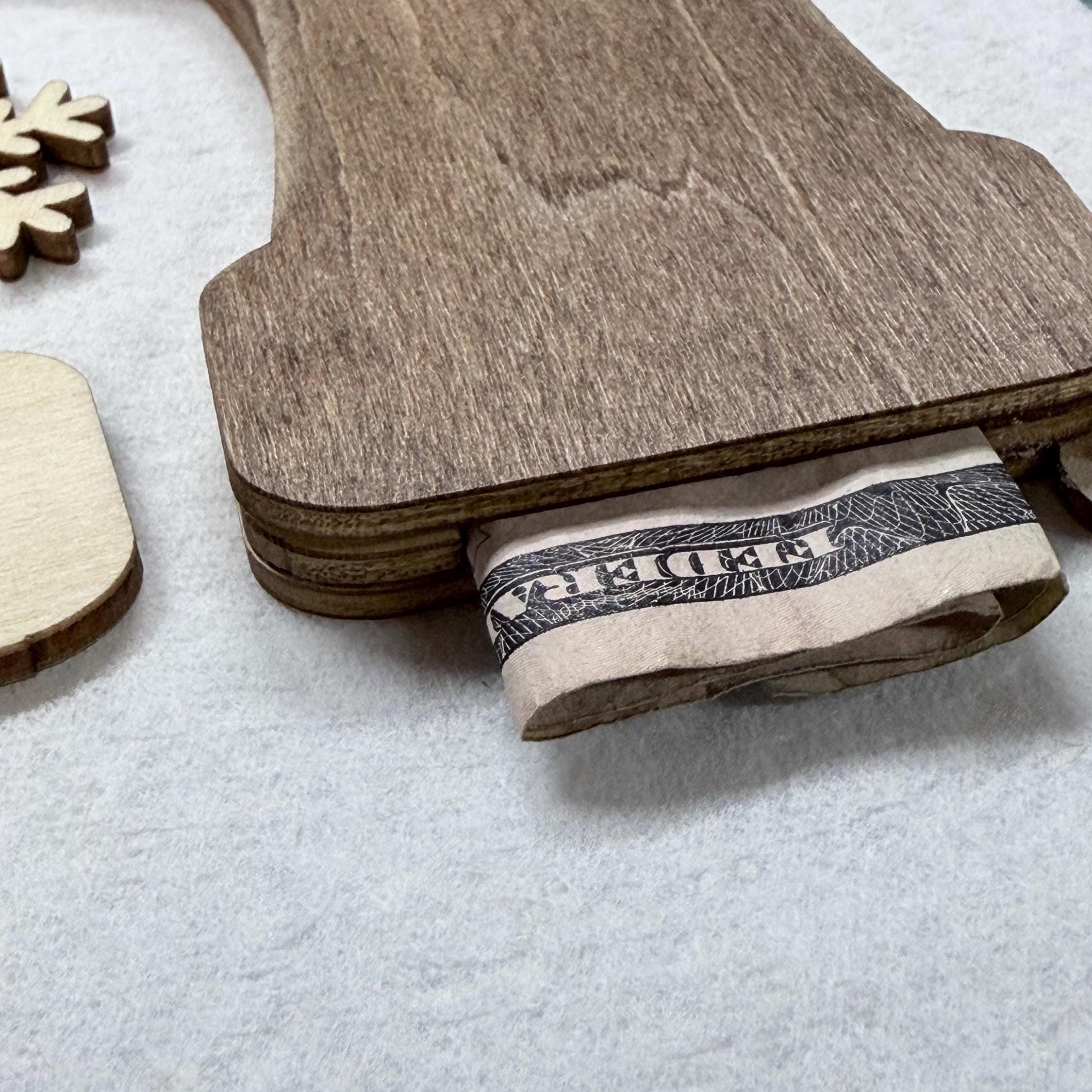DIY Wooden Stocking Money Holder Ornament Kit | Self-stick | No Glue needed | Partially assembled | Beginner | Class Paint Your Own Ornament - TheGrumpyRooster