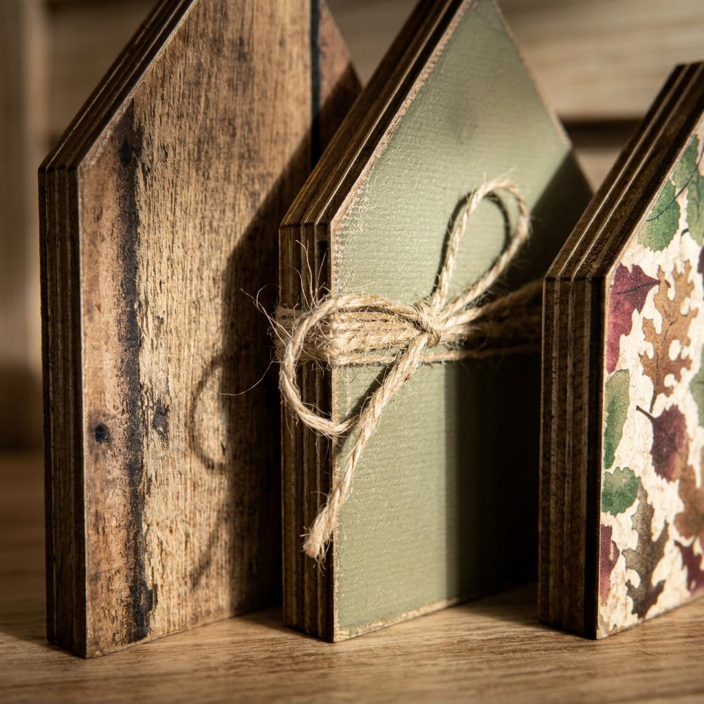 Fall Wooden House Shelf Sitters Set of 3 | Rustic Farmhouse Fall Decor | Autumn Shelf Decor | Thanksgiving Housewarming Gift - TheGrumpyRooster