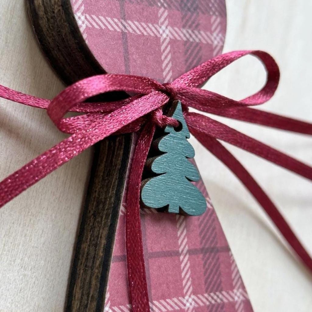 Christmas Plaid Cat Shelf Sitter | Rustic Farmhouse Christmas Decor | Wooden Holiday Shelf Decor | Cat Lover Gift - TheGrumpyRooster