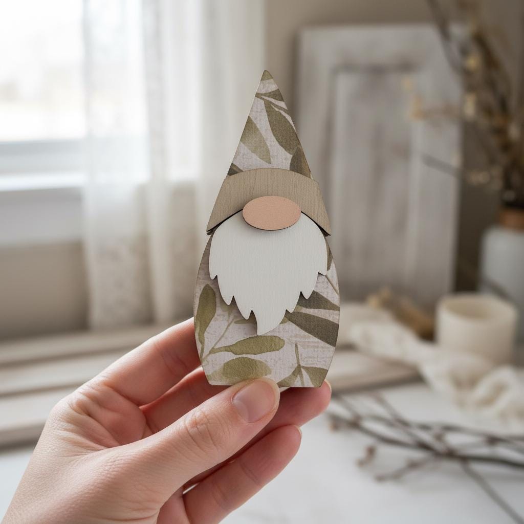 Wood Gnome Shelf Sitters | Botanical Farmhouse Decor (Set of 3) - TheGrumpyRooster