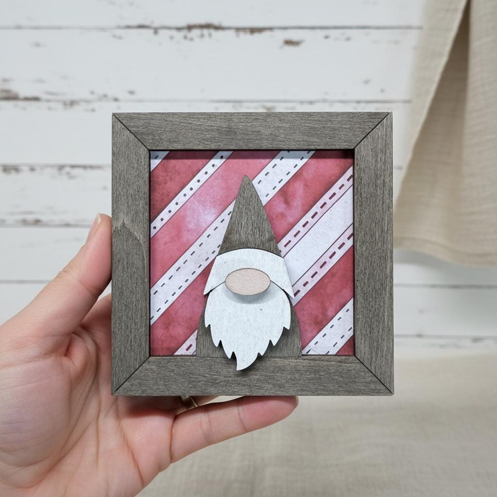 Christmas Gnome Shelf Sitter | Rustic Farmhouse Christmas Decor | Freestanding Wood Shelf Decor | Holiday Gift Idea - TheGrumpyRooster