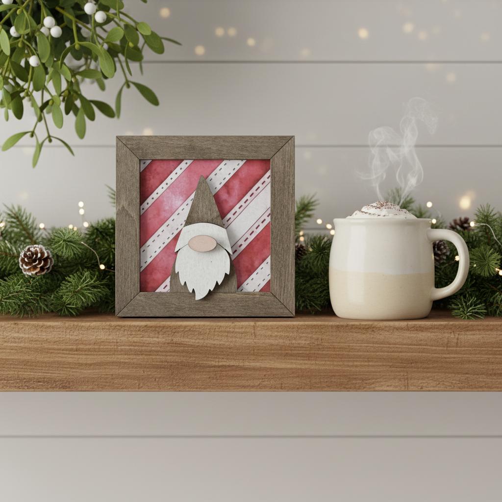 Christmas Gnome Shelf Sitter | Rustic Farmhouse Christmas Decor | Freestanding Wood Shelf Decor | Holiday Gift Idea - TheGrumpyRooster