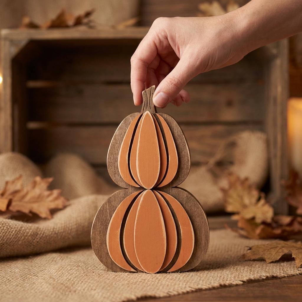 Layered Wood Pumpkin Shelf Sitter | Farmhouse Fall Decor | Rustic Tiered Tray Pumpkin | Autumn Thanksgiving Gift - TheGrumpyRooster