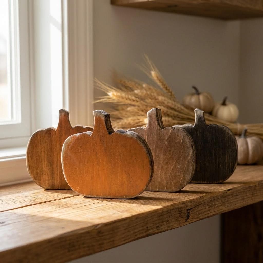 MINI 1.75 Inch Wooden Pumpkin Shelf Sitters | Rustic Farmhouse Fall Decor | Tiered Tray Decor | Autumn Farmhouse Gift - TheGrumpyRooster