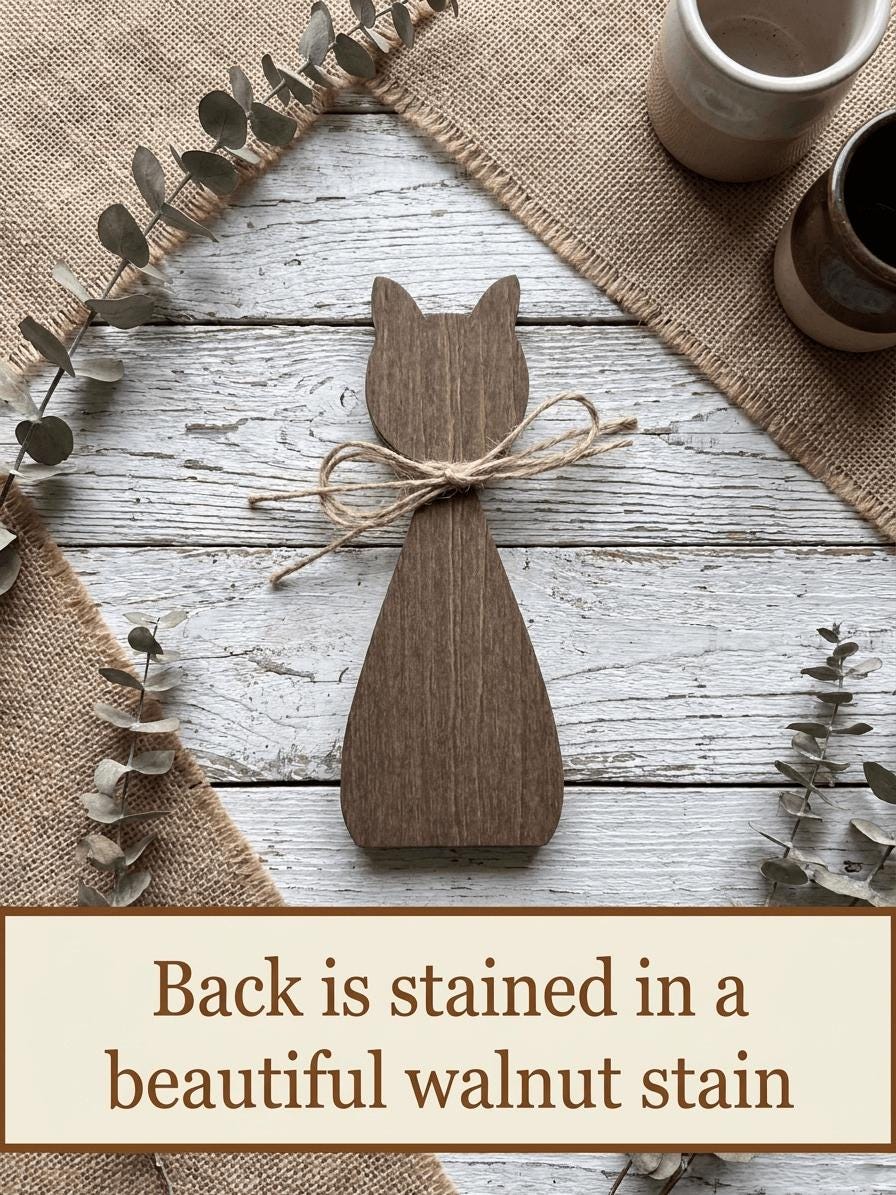 Woodland Cat Family Shelf Sitters | Rustic Farmhouse Cat Decor | Freestanding Wood Cat Set | Cat Lover Gift - TheGrumpyRooster