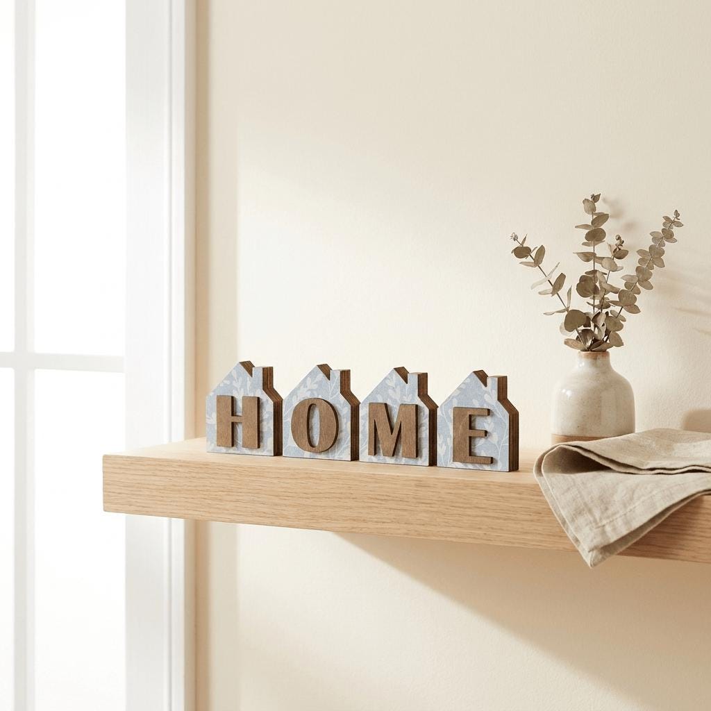 HOME Wood Shelf Sitter Set | Rustic Farmhouse Tiered Tray Decor - TheGrumpyRooster