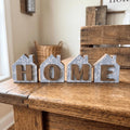 HOME Wood Shelf Sitter Set | Rustic Farmhouse Tiered Tray Decor - TheGrumpyRooster
