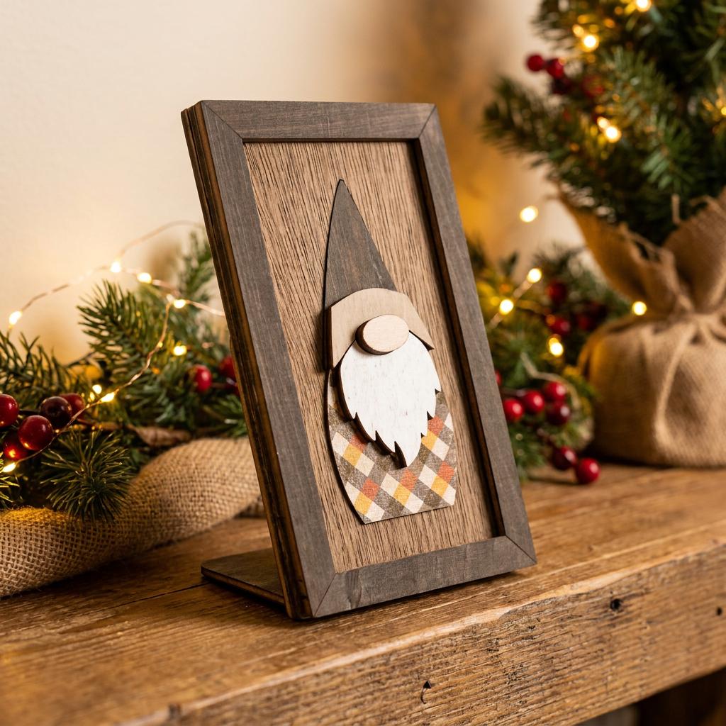 Fall Gnome Wood Sign | Farmhouse Autumn Decor | Rustic Gnome Shelf Decor | Handmade Fall Tiered Tray Gift - TheGrumpyRooster
