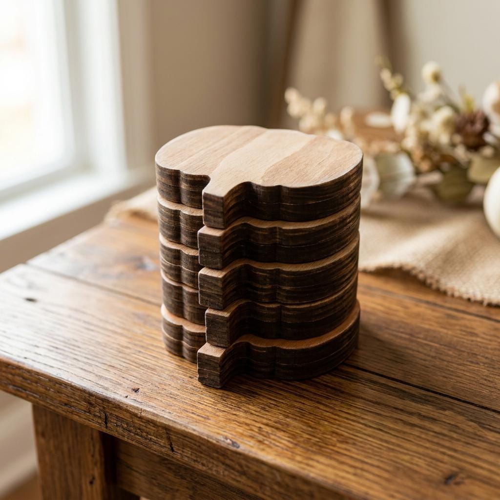 Set of 4 Wooden Pumpkin Shelf Sitters | Rustic Farmhouse Fall Decor | Tiered Tray Decor | Autumn Farmhouse Gift - TheGrumpyRooster