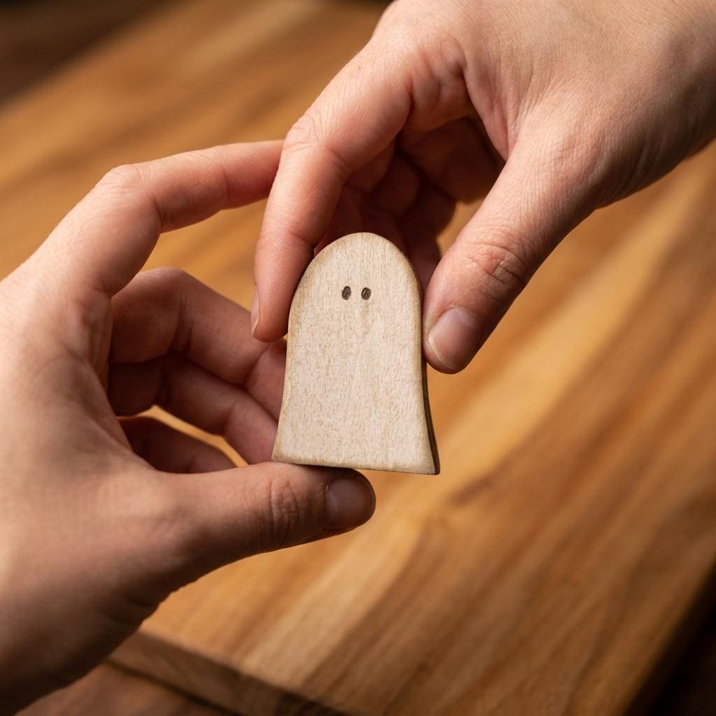 Set of 3 or 6 Mini Wood Ghost Shelf Sitters | Halloween Farmhouse Decor | Tiered Tray Ghost Decor | Spooky Fall Decor - TheGrumpyRooster