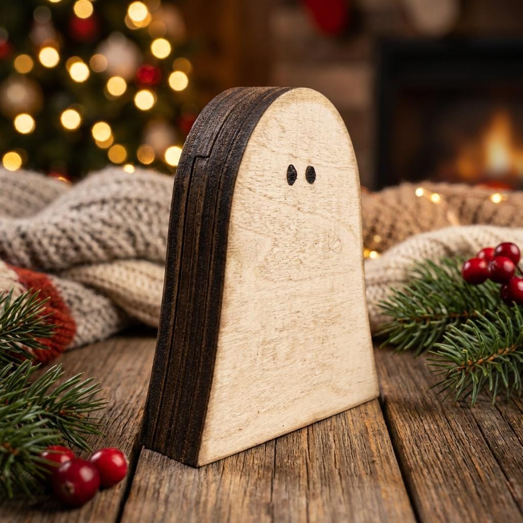 Set of 3 or 6 Mini Wood Ghost Shelf Sitters | Halloween Farmhouse Decor | Tiered Tray Ghost Decor | Spooky Fall Decor - TheGrumpyRooster