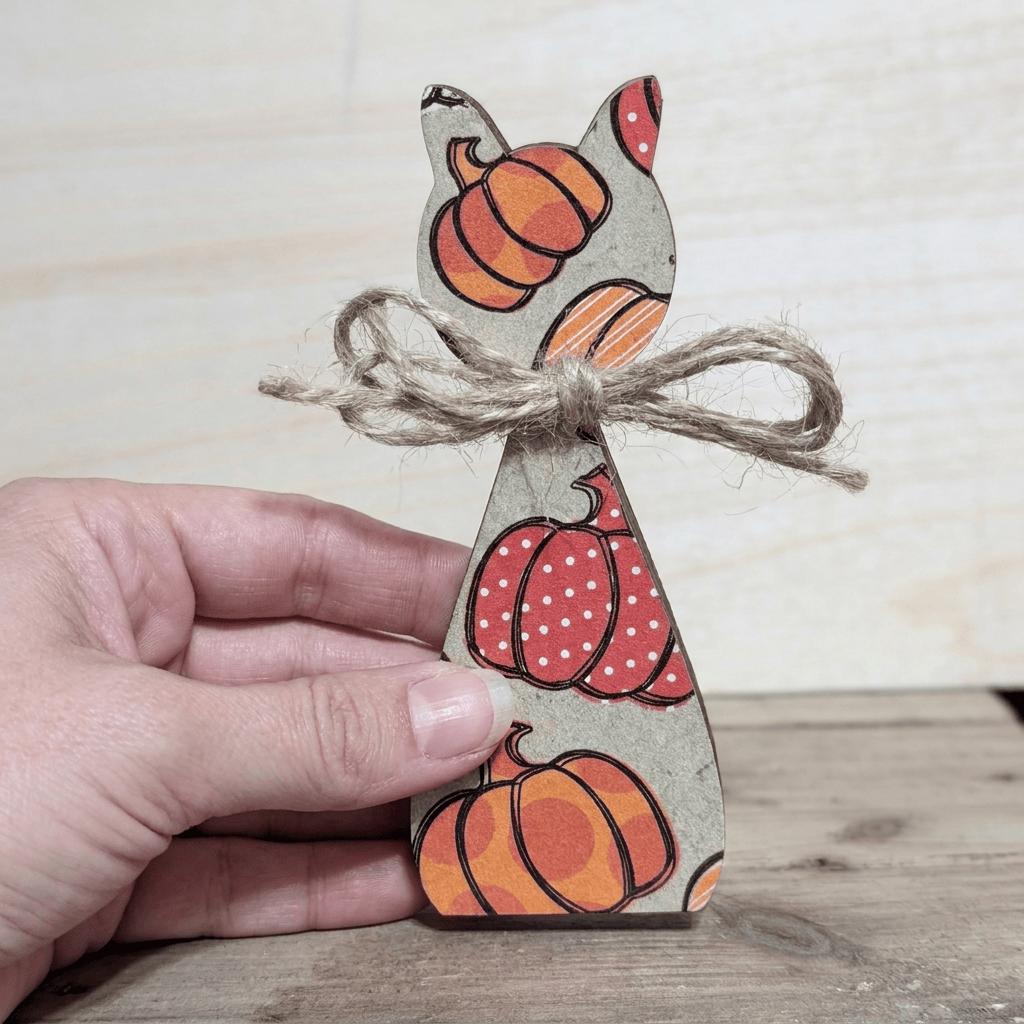 Wooden Pumpkin Shelf Sitters | Rustic Farmhouse Fall Decor | Tiered Tray Decor | Autumn Farmhouse Gift - TheGrumpyRooster