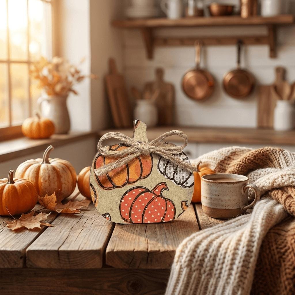 Mini Pumpkin Shelf Sitters | Farmhouse Fall Decor | Tiered Tray Pumpkin Decor | Autumn Farmhouse Gift - TheGrumpyRooster