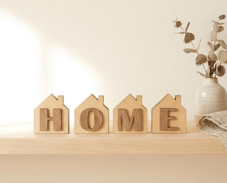 HOME Wood Shelf Sitter Set | Rustic Farmhouse Tiered Tray Decor - TheGrumpyRooster