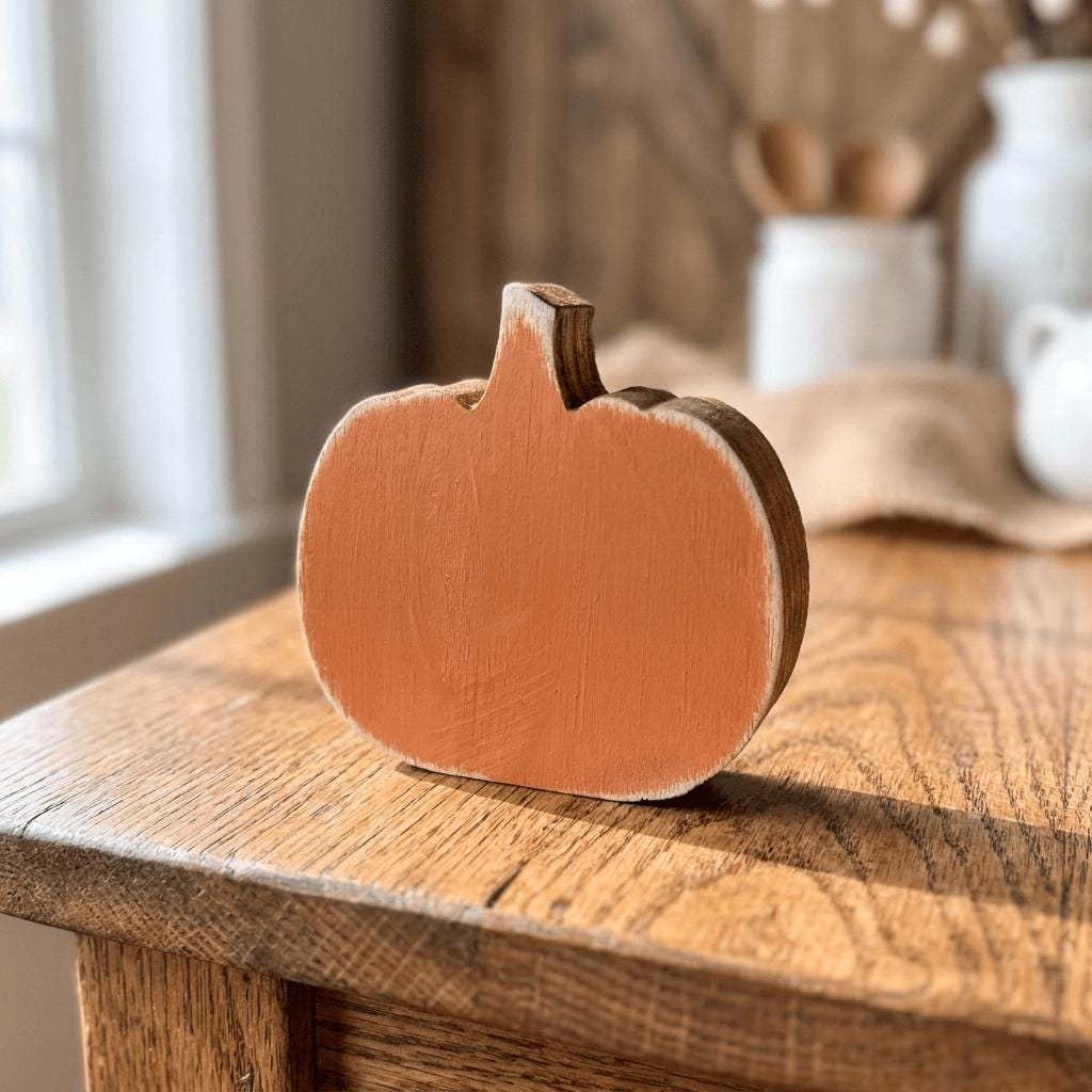 MINI 1.75 Inch Wooden Pumpkin Shelf Sitters | Rustic Farmhouse Fall Decor | Tiered Tray Decor | Autumn Farmhouse Gift - TheGrumpyRooster