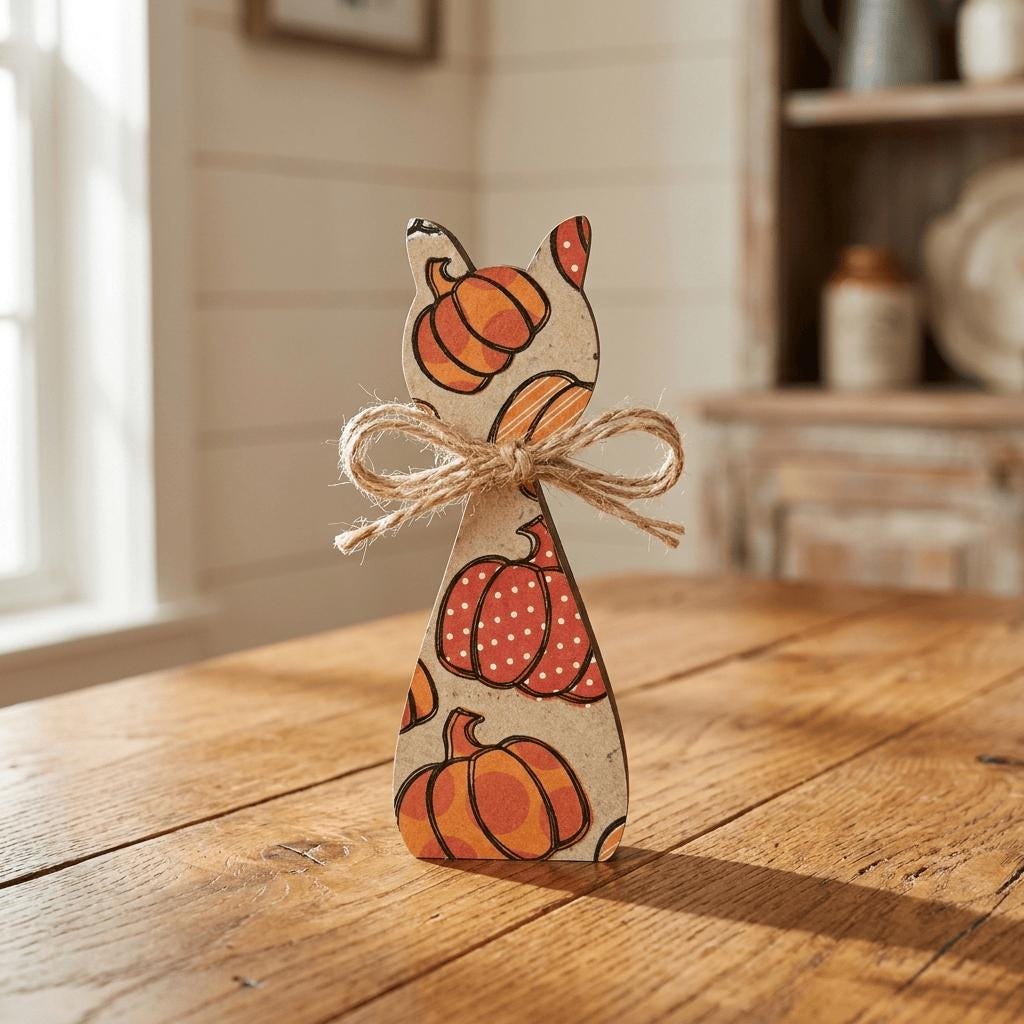 Wooden Pumpkin Shelf Sitters | Rustic Farmhouse Fall Decor | Tiered Tray Decor | Autumn Farmhouse Gift - TheGrumpyRooster