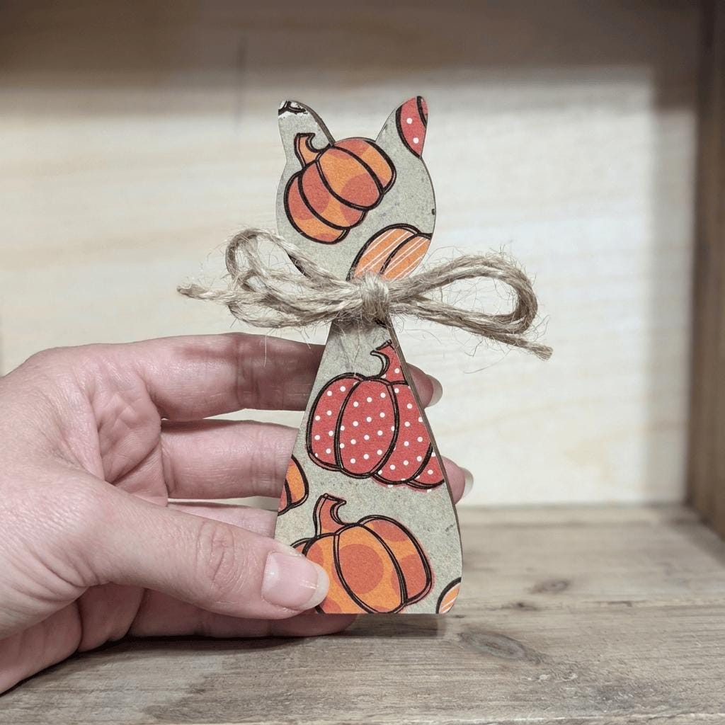 Wooden Pumpkin Shelf Sitters | Rustic Farmhouse Fall Decor | Tiered Tray Decor | Autumn Farmhouse Gift - TheGrumpyRooster
