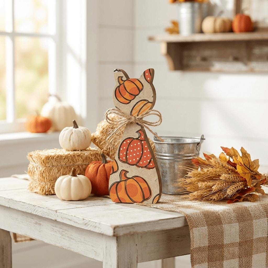 Wooden Pumpkin Shelf Sitters | Rustic Farmhouse Fall Decor | Tiered Tray Decor | Autumn Farmhouse Gift - TheGrumpyRooster