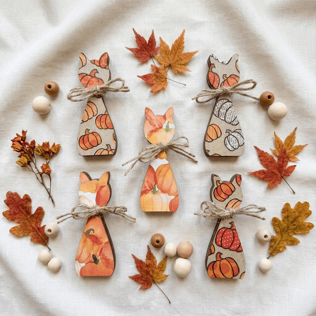 Wooden Pumpkin Shelf Sitters | Rustic Farmhouse Fall Decor | Tiered Tray Decor | Autumn Farmhouse Gift - TheGrumpyRooster