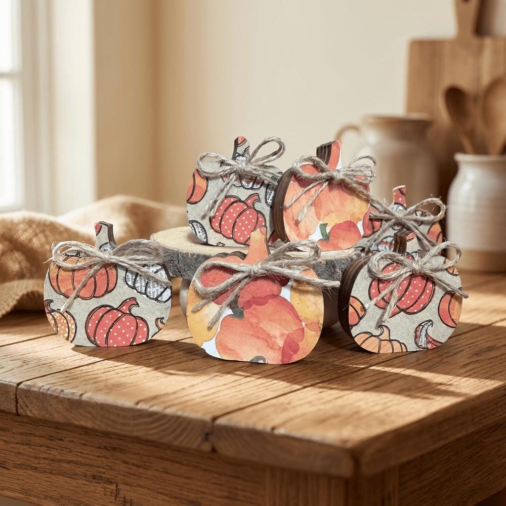 Mini Pumpkin Shelf Sitters | Farmhouse Fall Decor | Tiered Tray Pumpkin Decor | Autumn Farmhouse Gift - TheGrumpyRooster