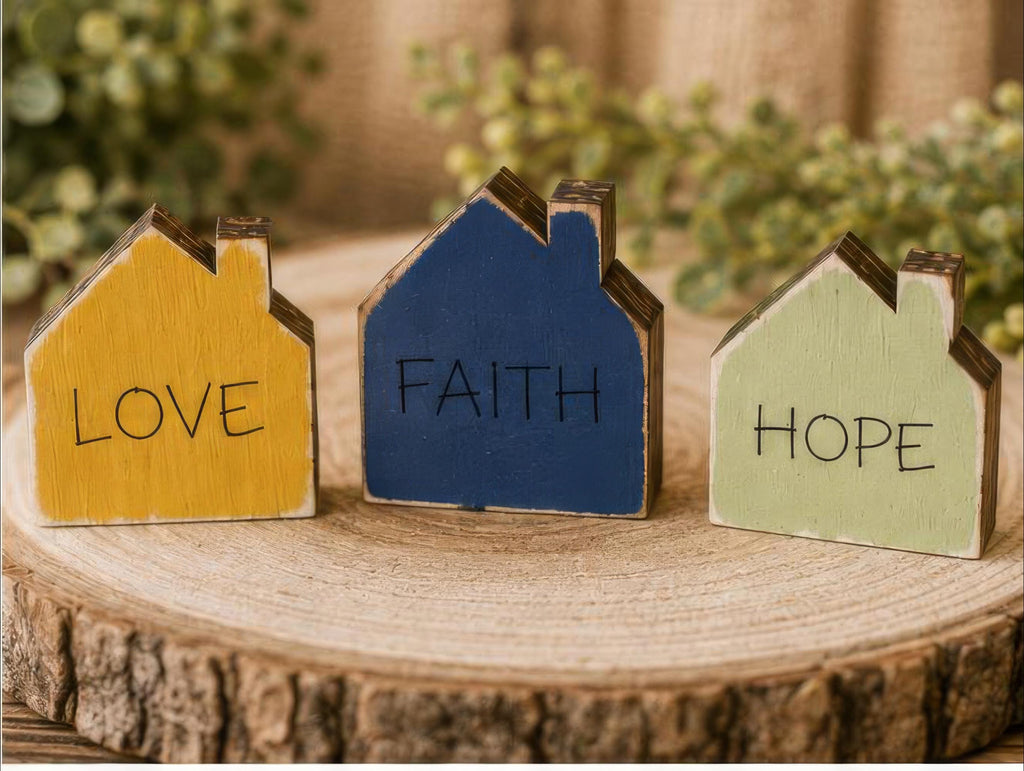 Scripture House Shelf Sitter | Christian Farmhouse Decor | Bible Verse Wood Decor | Christian Gift for Home - TheGrumpyRooster