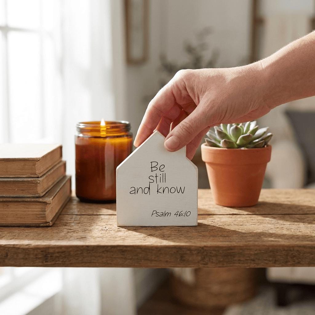 Scripture House Shelf Sitter | Christian Farmhouse Decor | Bible Verse Wood Decor | Christian Gift for Home - TheGrumpyRooster