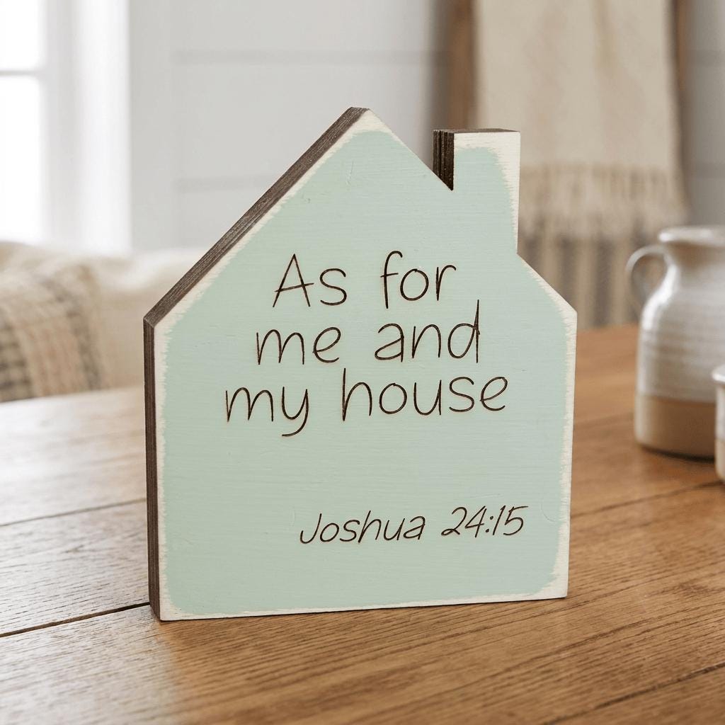 Scripture House Shelf Sitter | Christian Farmhouse Decor | Bible Verse Wood Decor | Christian Gift for Home - TheGrumpyRooster