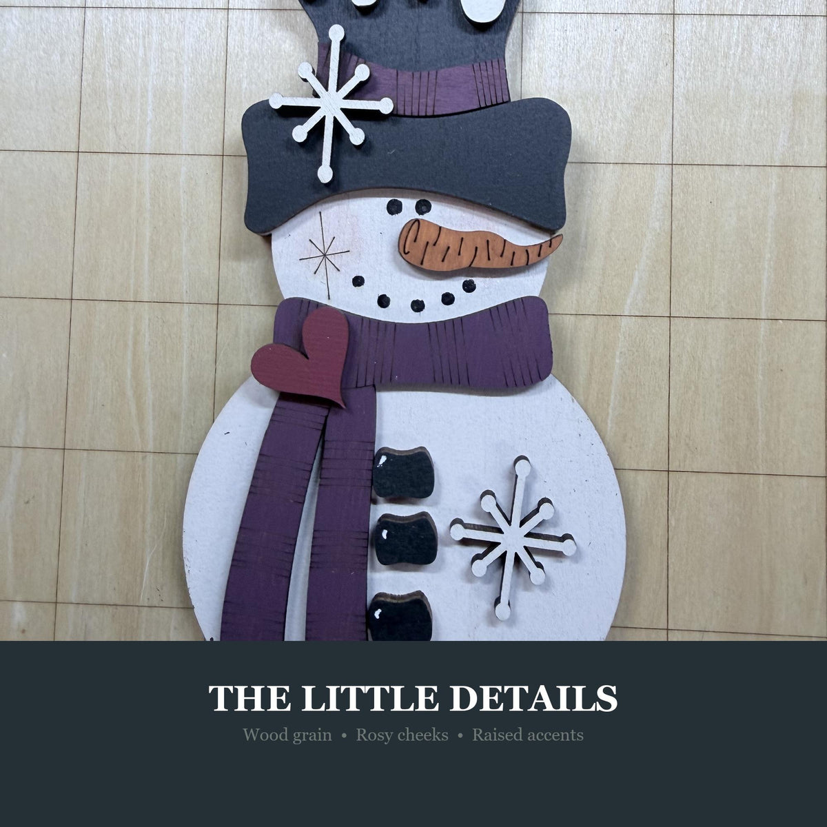 Handmade Snowman Christmas Ornament – Classic Wooden Snowman – Choose Your Scarf Color – Rustic Farmhouse Holiday Decor - TheGrumpyRooster