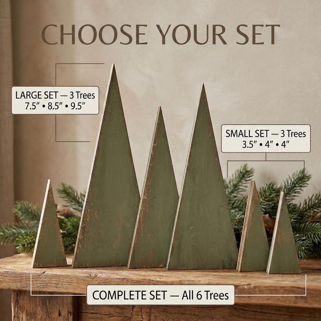 Rustic Wooden Christmas Trees | Farmhouse Christmas Decor | Mantel Shelf Decor | Holiday Wood Tree Set - TheGrumpyRooster