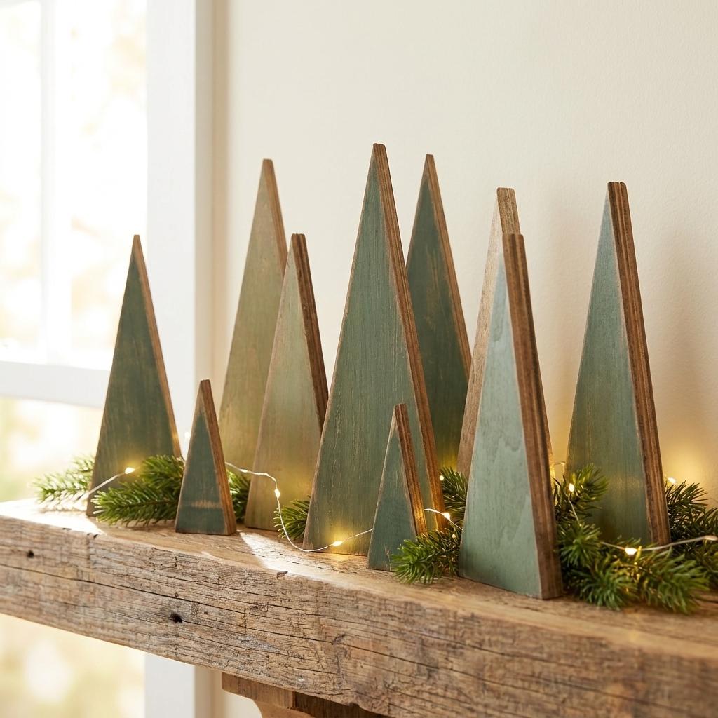 Rustic Wooden Christmas Trees | Farmhouse Christmas Decor | Mantel Shelf Decor | Holiday Wood Tree Set - TheGrumpyRooster